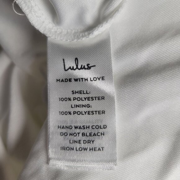 Lulus White Sweetest Behavior White Embroidered Puff Sleeve Midi Dress Size L - Picture 7 of 7